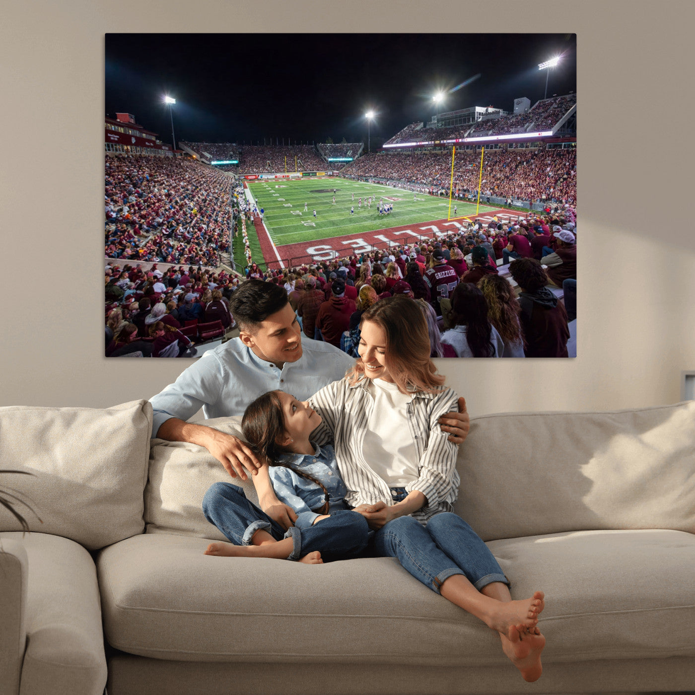 56191-MGV-CV-36X24-American Football Wall Art Canvas Print, Stadium Sport Wall Art Print