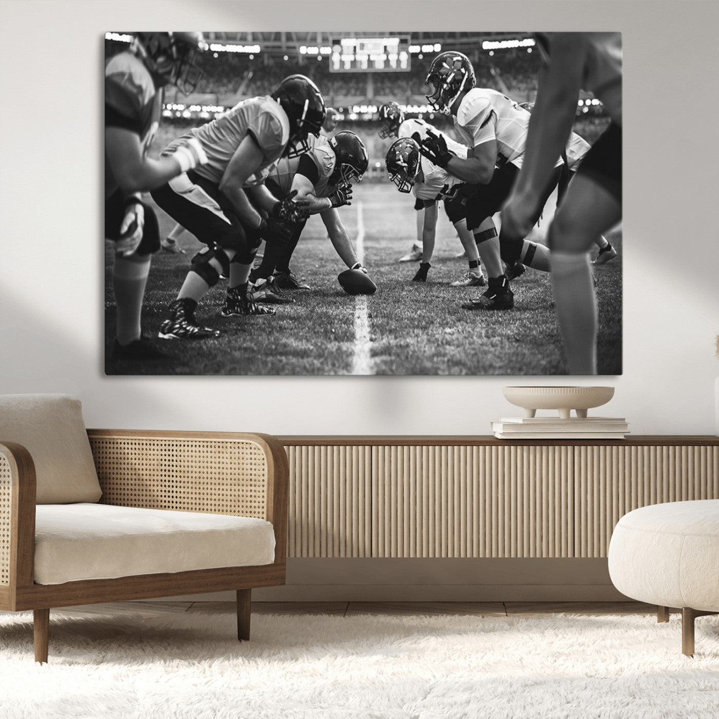 MGV-CV-36X24 - American Football Wall Art Canvas Print, Stadium Sport Wall Art Print