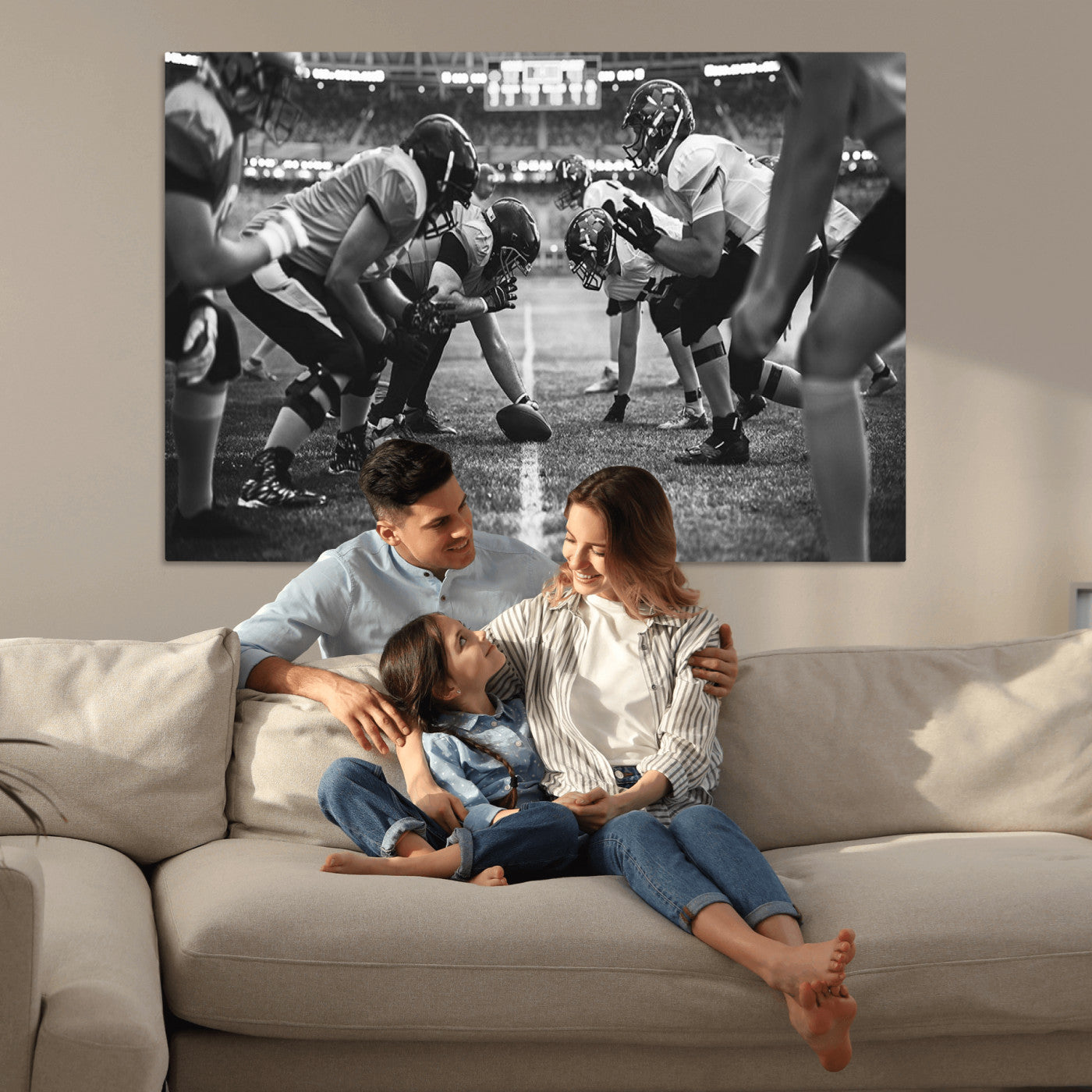 13273-MGV-CV-36X24-American Football Wall Art Canvas Print, Stadium Sport Wall Art Print