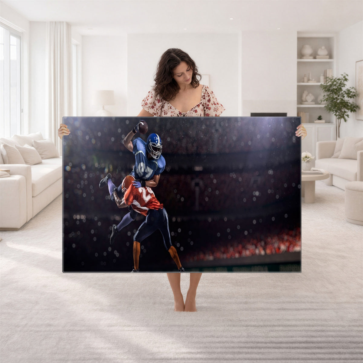 68009-MGV-CV-36X24 - American Football Wall Art Canvas Print, Stadium Sport Wall Art Print