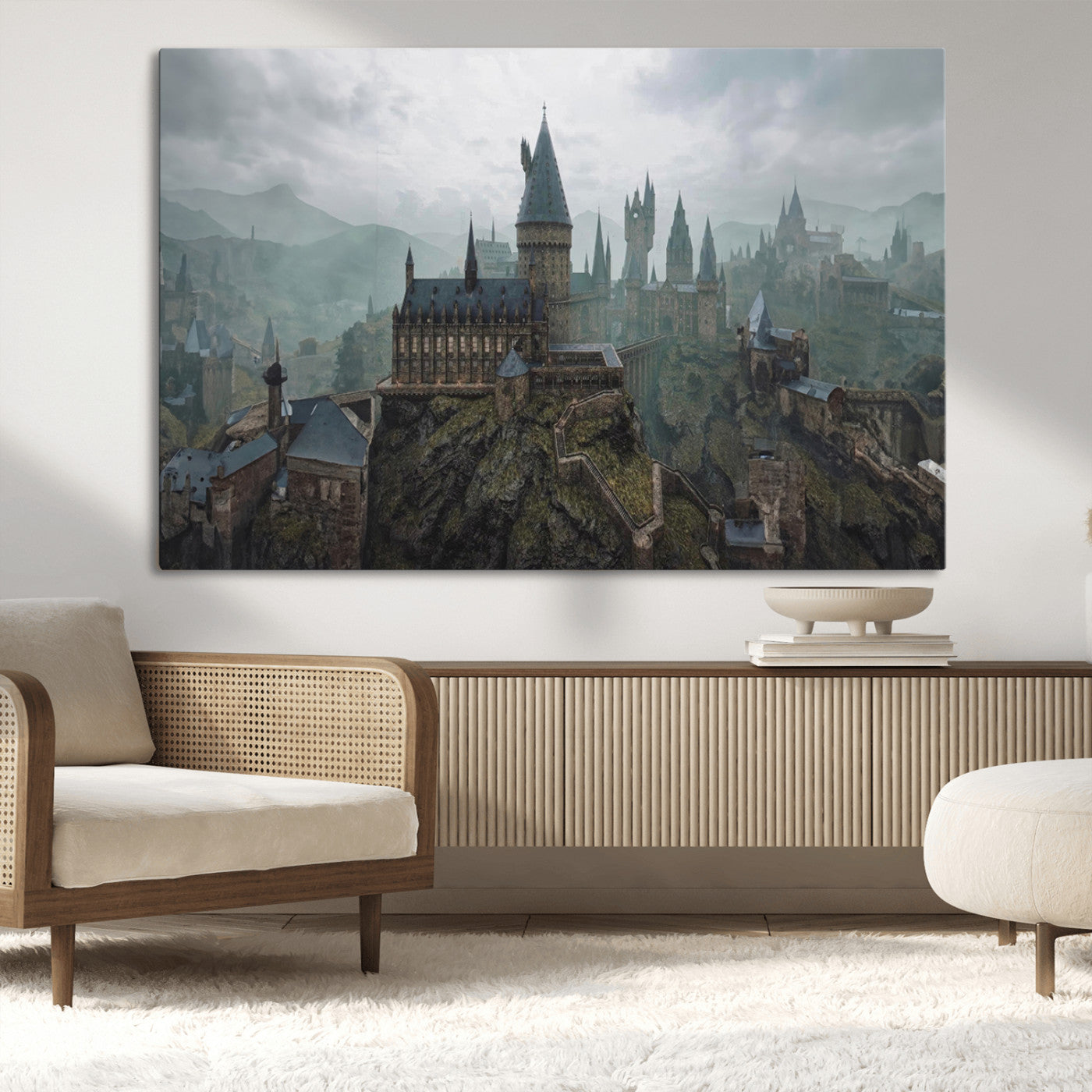 MGV-CV-36X24 - Disney Castle Wall Art Canvas Print, Living Kids Home Room Decor Art Print