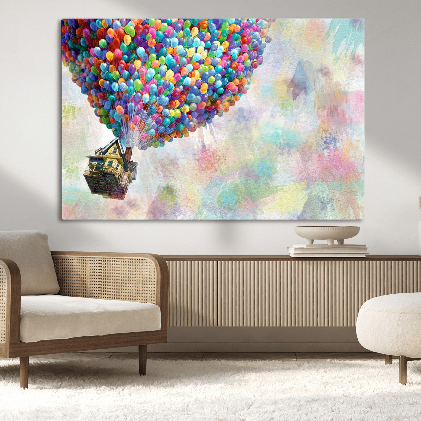 MGV-CV-36X24 - Up Pixar Poster, Look Up Pixar Wall Art, Up Pixar Canvas, Kids Play Game Room Decor Wall Art