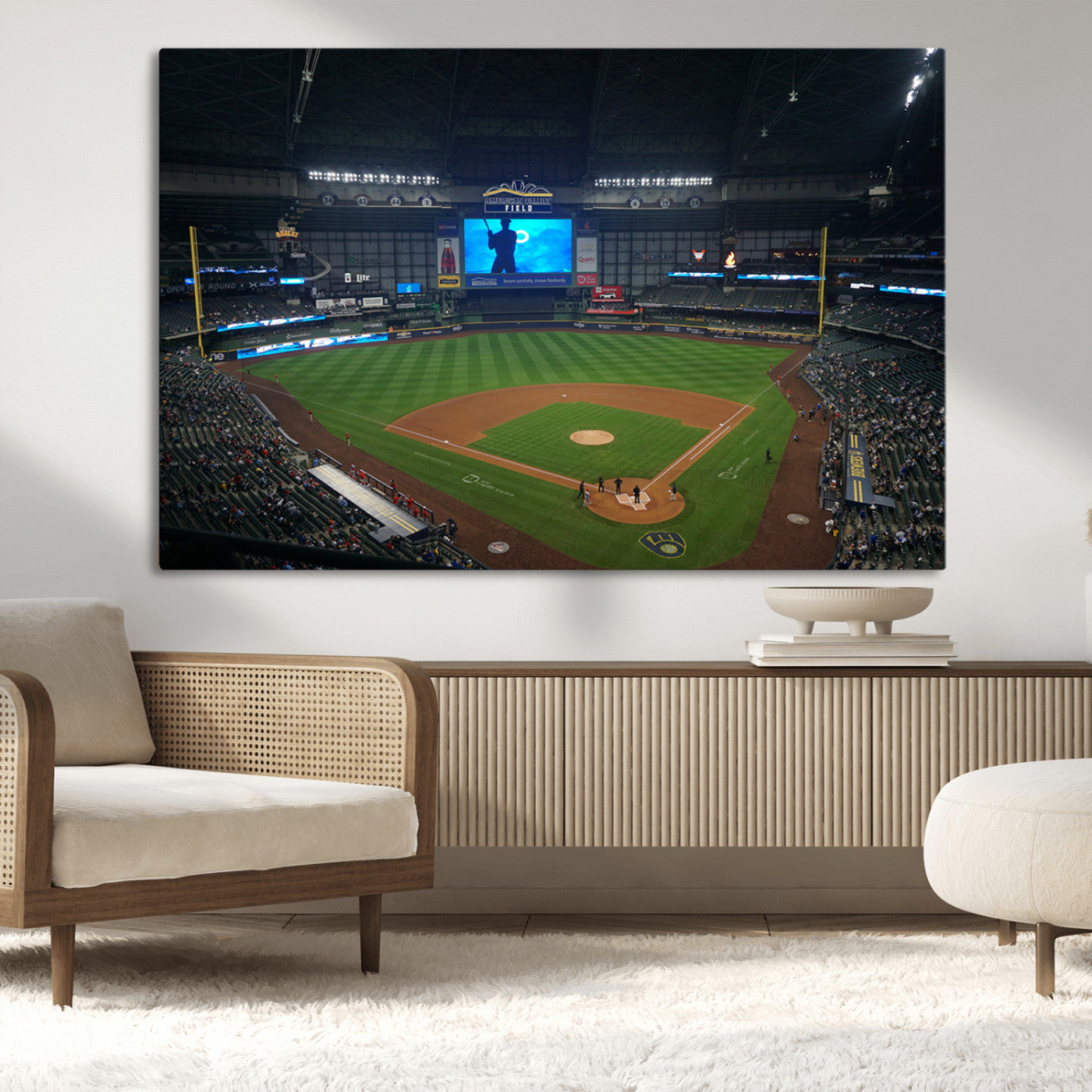 MGV-CV-36X24 - Milwaukee Brewers Baseball Art Print - American Family Field Stadium Wall Art Canvas Print