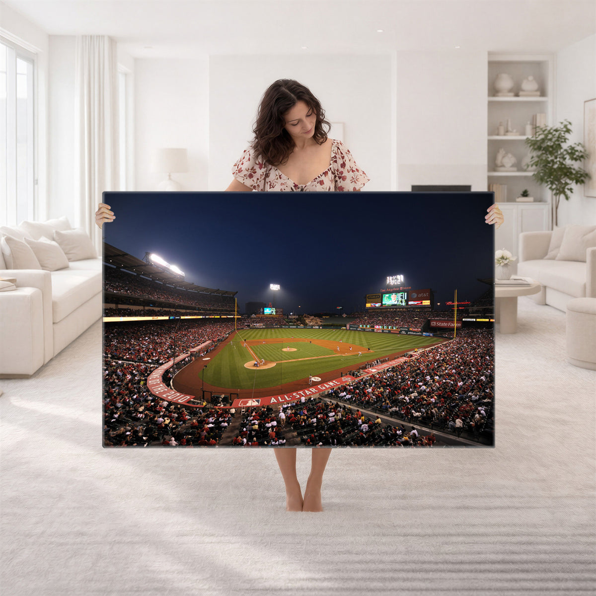 88896-MGV-CV-36X24 - Los Angeles Angels Baseball Team Print, Anaheim Angel Stadium Wall Art