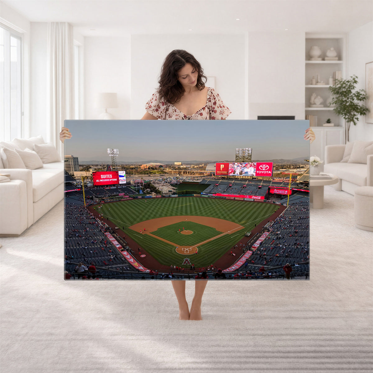 45864-MGV-CV-36X24 - Los Angeles Angels Baseball Canvas Print, Anaheim Angel Stadium Wall Art