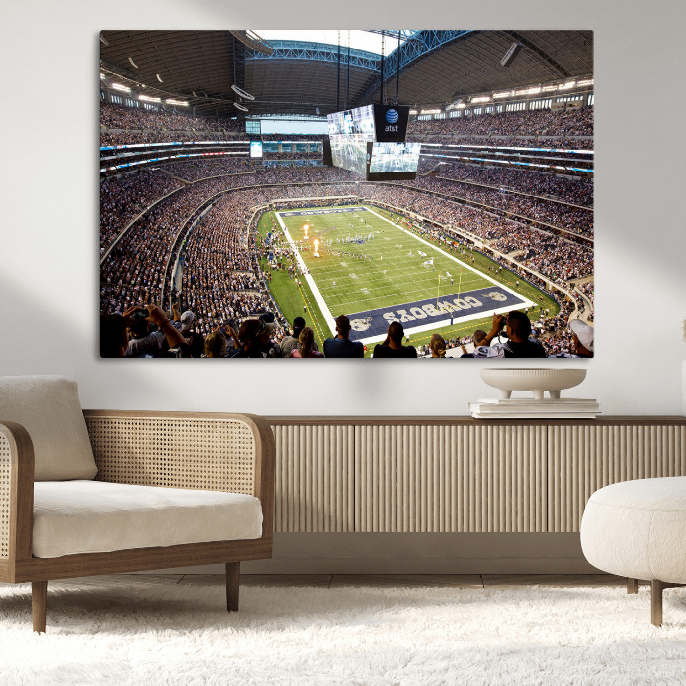 MGV-CV-36X24 - Dallas Cowboys Football Team Print - Arlington AT&T Stadium Wall Art Canvas Print