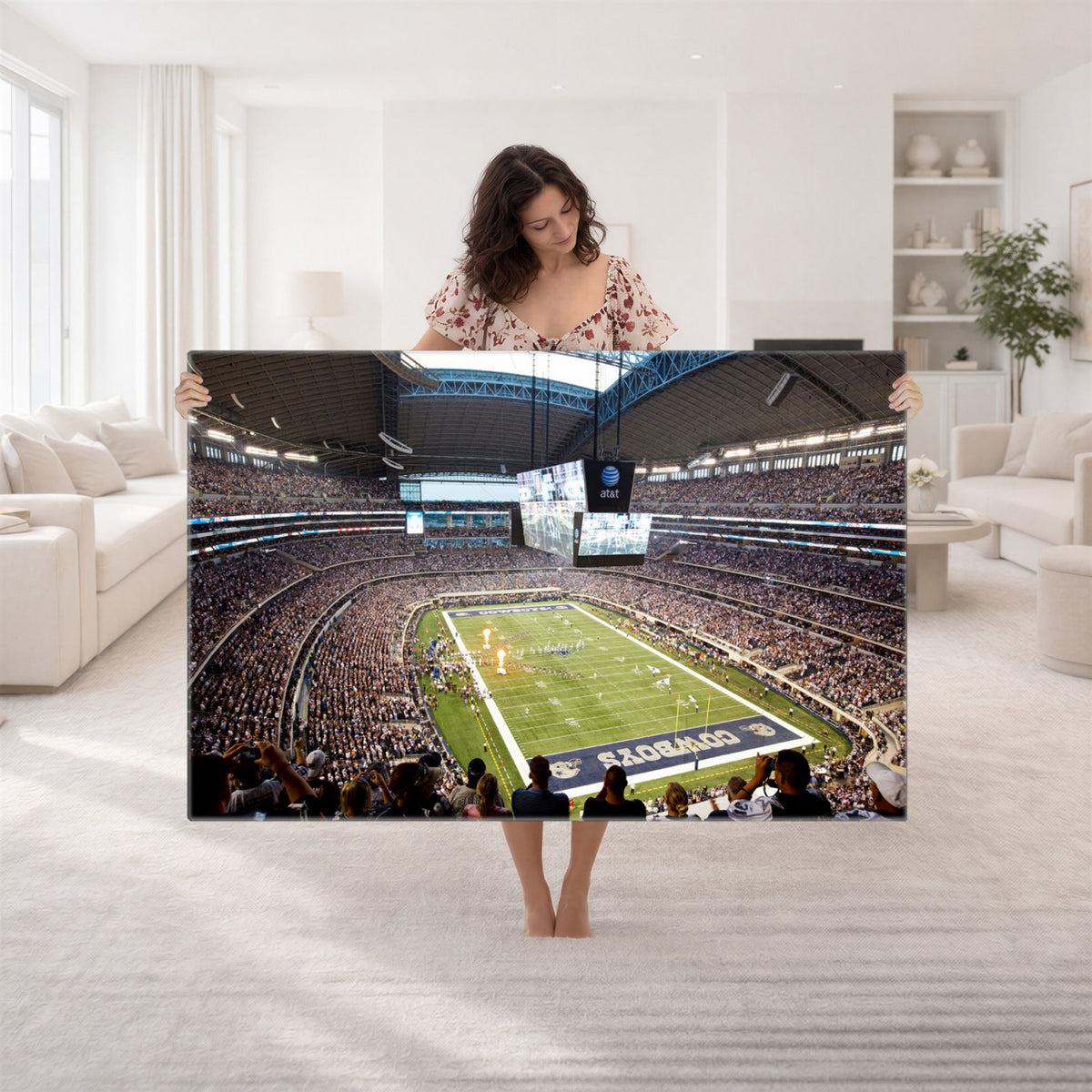 82096-MGV-CV-36X24 - Dallas Cowboys Football Team Print - Arlington AT&T Stadium Wall Art Canvas Print