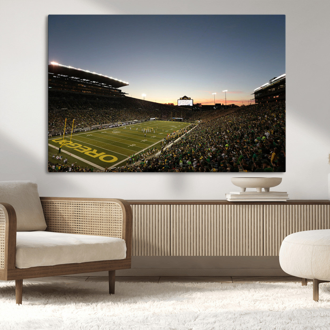 MGV-CV-36X24 - Oregon Ducks Football Team Print - Eugene Autzen Stadium Wall Art Canvas Print