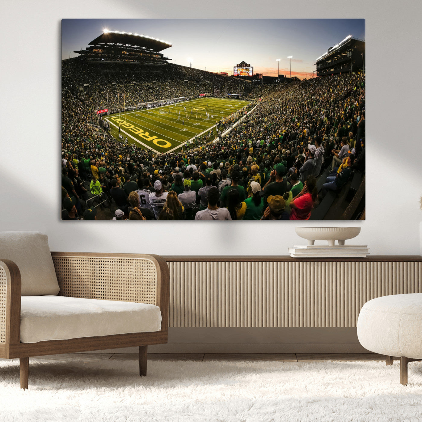 MGV-CV-36X24 - Oregon Stadium Canvas Wall Art - Captivating Game Day Scene at Autzen Stadium, Oregon Ducks Football