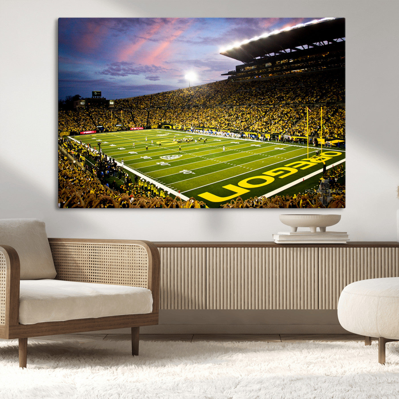 MGV-CV-36X24 - University of Oregon Ducks Football Team Print - Eugene Autzen Stadium Wall Art Canvas Print