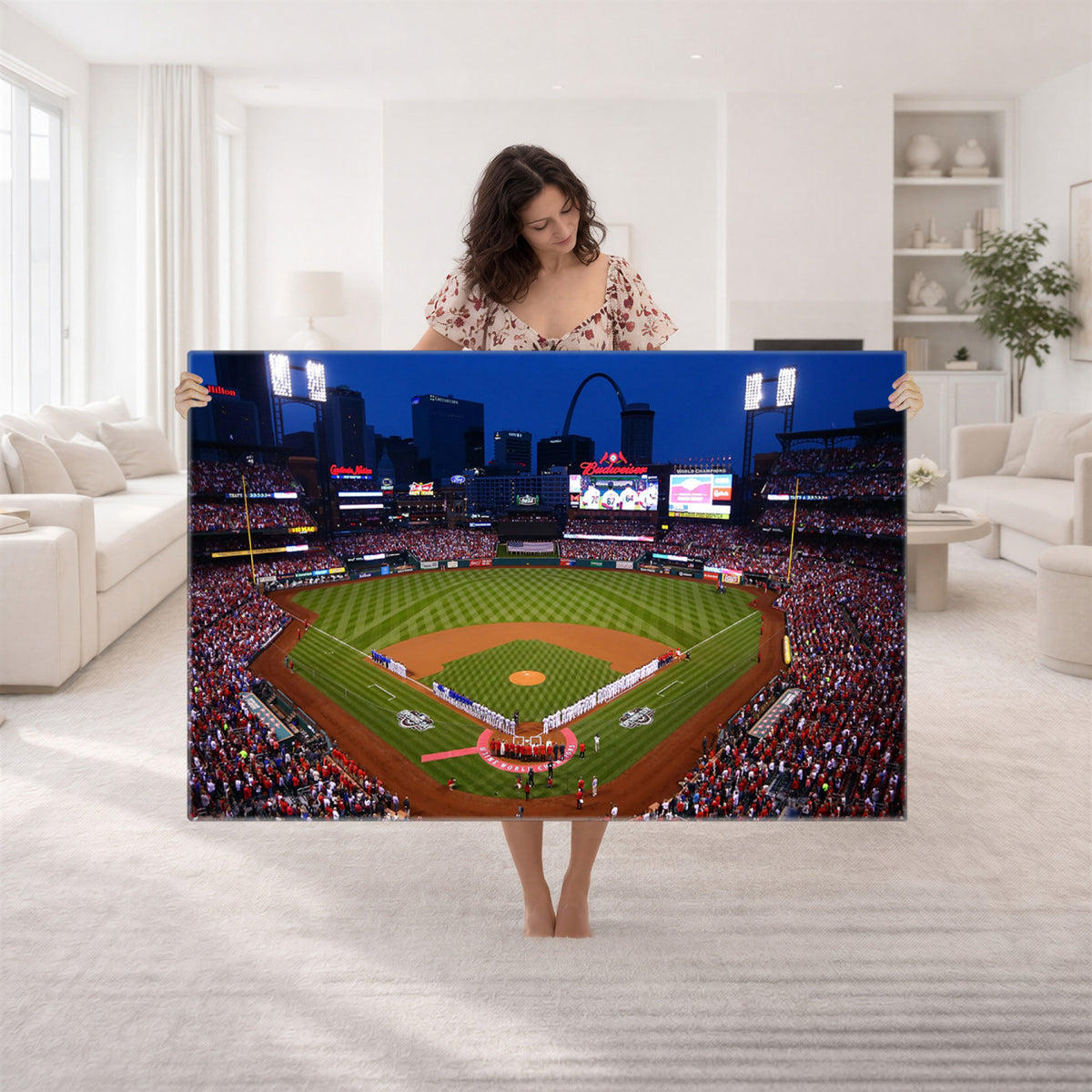 11925-MGV-CV-36X24 - St. Louis Cardinals Baseball Team Print, Busch Stadium Wall Art