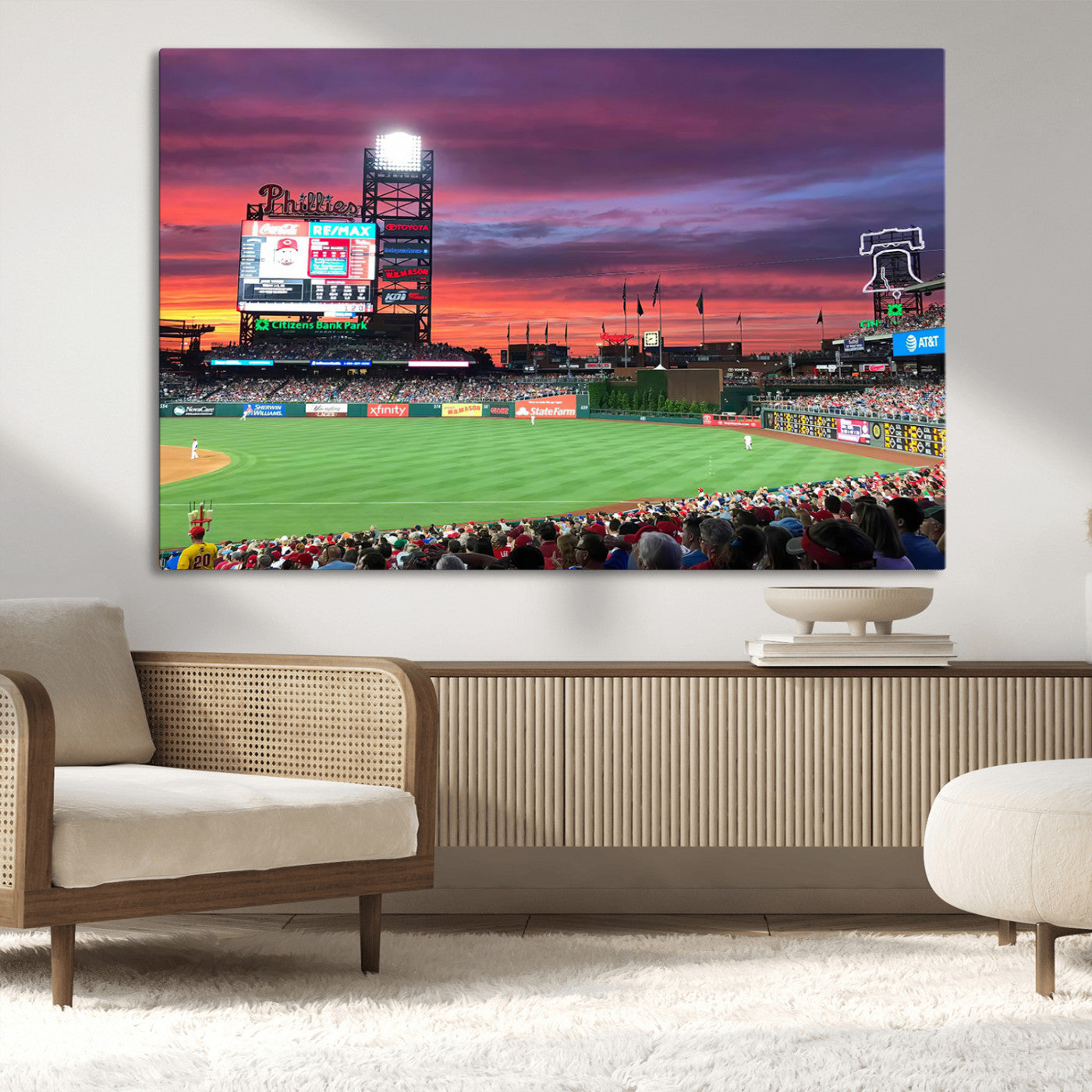 MGV-CV-36X24 - Philadelphia Phillies Baseball Team Print - Philadelphia Citizens Bank Park Stadium Wall Art Canvas