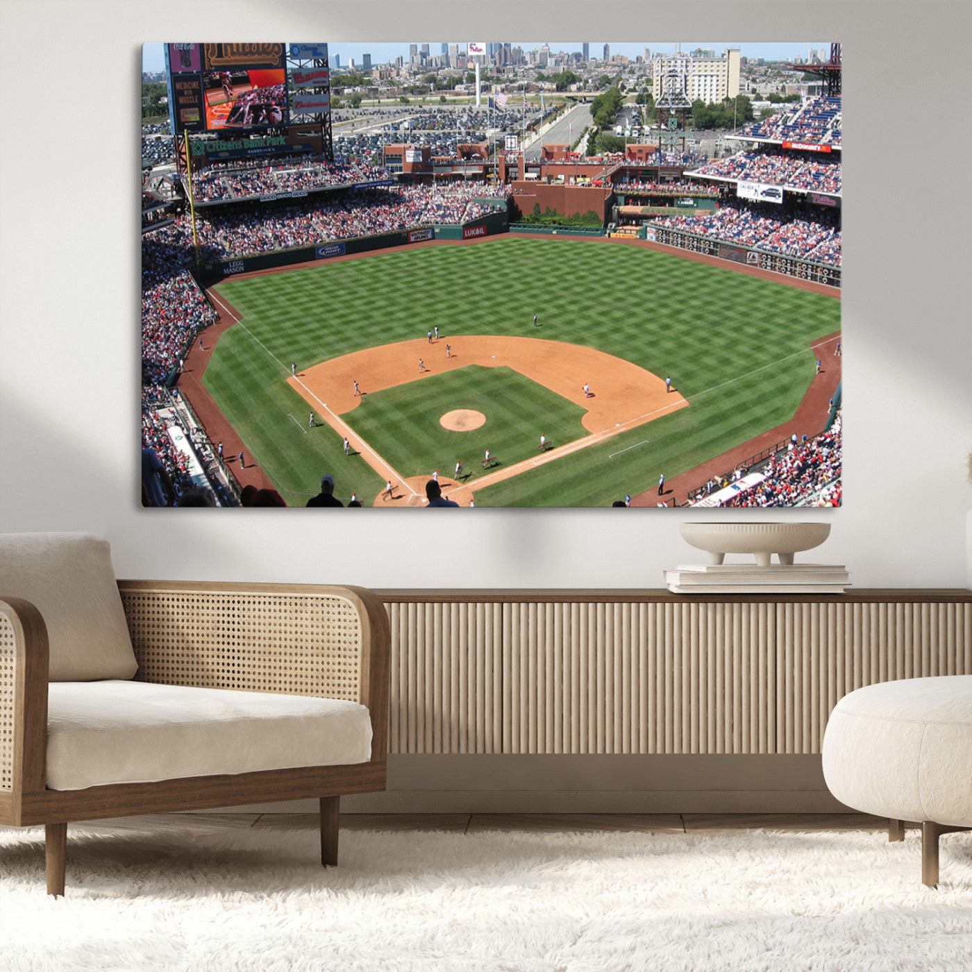 MGV-CV-36X24 - Philadelphia Phillies Baseball Team Print - Philadelphia Citizens Bank Park Stadium Wall Art Canvas