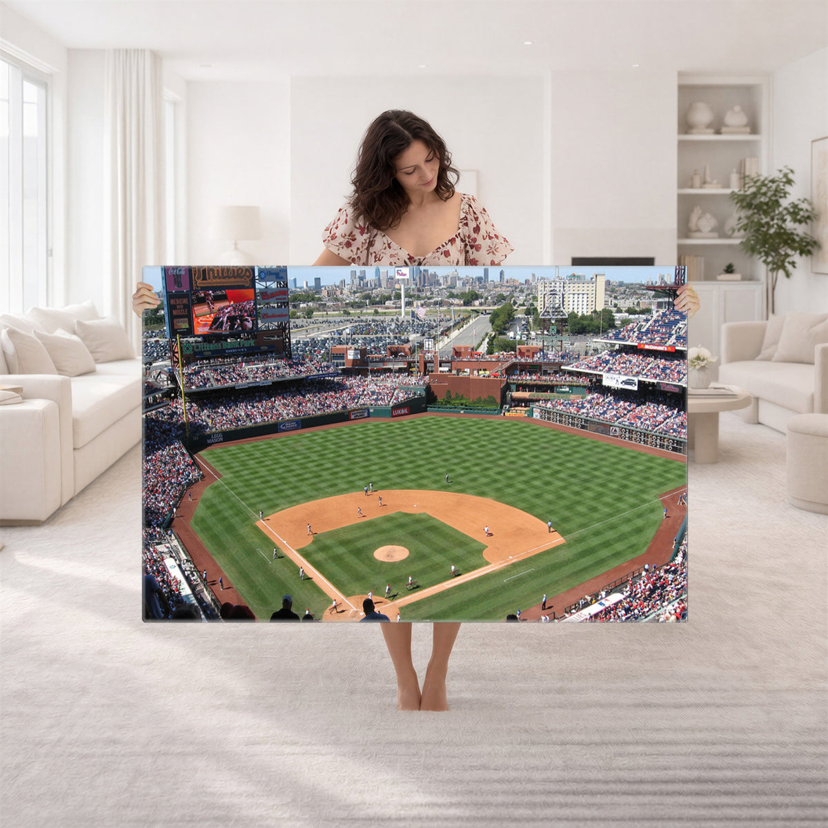 85755-MGV-CV-36X24 - Philadelphia Phillies Baseball Team Print - Philadelphia Citizens Bank Park Stadium Wall Art Canvas