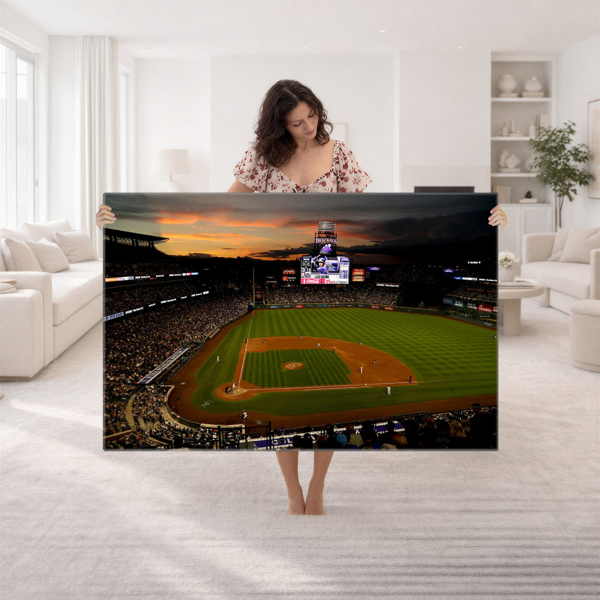 57060-MGV-CV-36X24 - Colorado Rockies Coors Field Wall Art Canvas Print - MLB Baseball Stadium