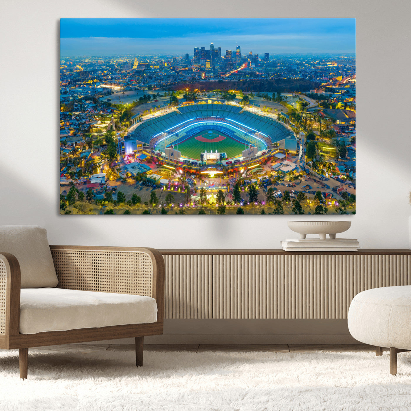 MGV-CV-36X24 - Los Angeles Dodgers Wall Art Canvas, Dodger Stadium Wall Art Canvas Print - MLB Baseball Stadium