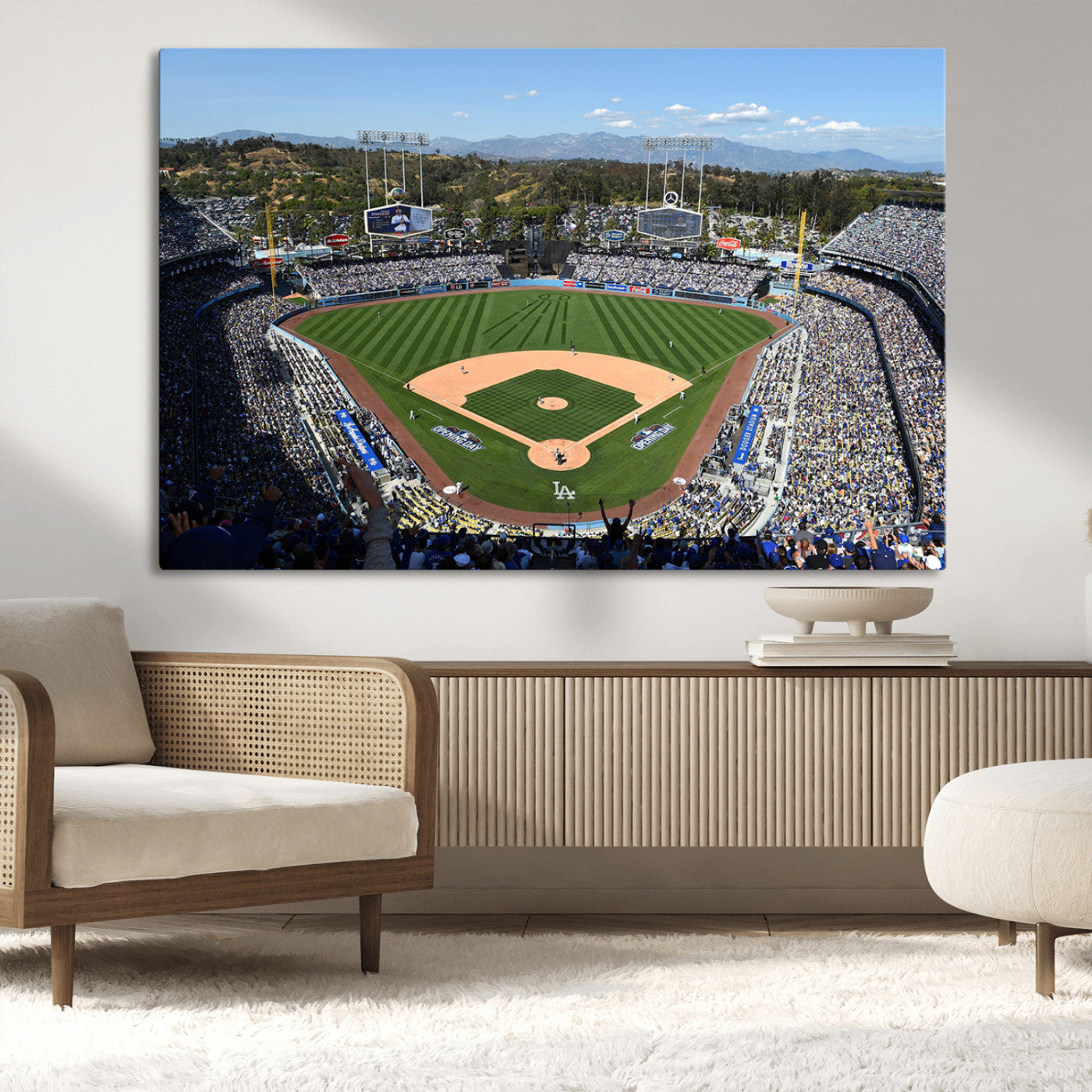 MGV-CV-36X24 - Los Angeles Dodgers Dodger Stadium Wall Art Canvas Print - MLB Baseball Stadium Wall Art Canvas