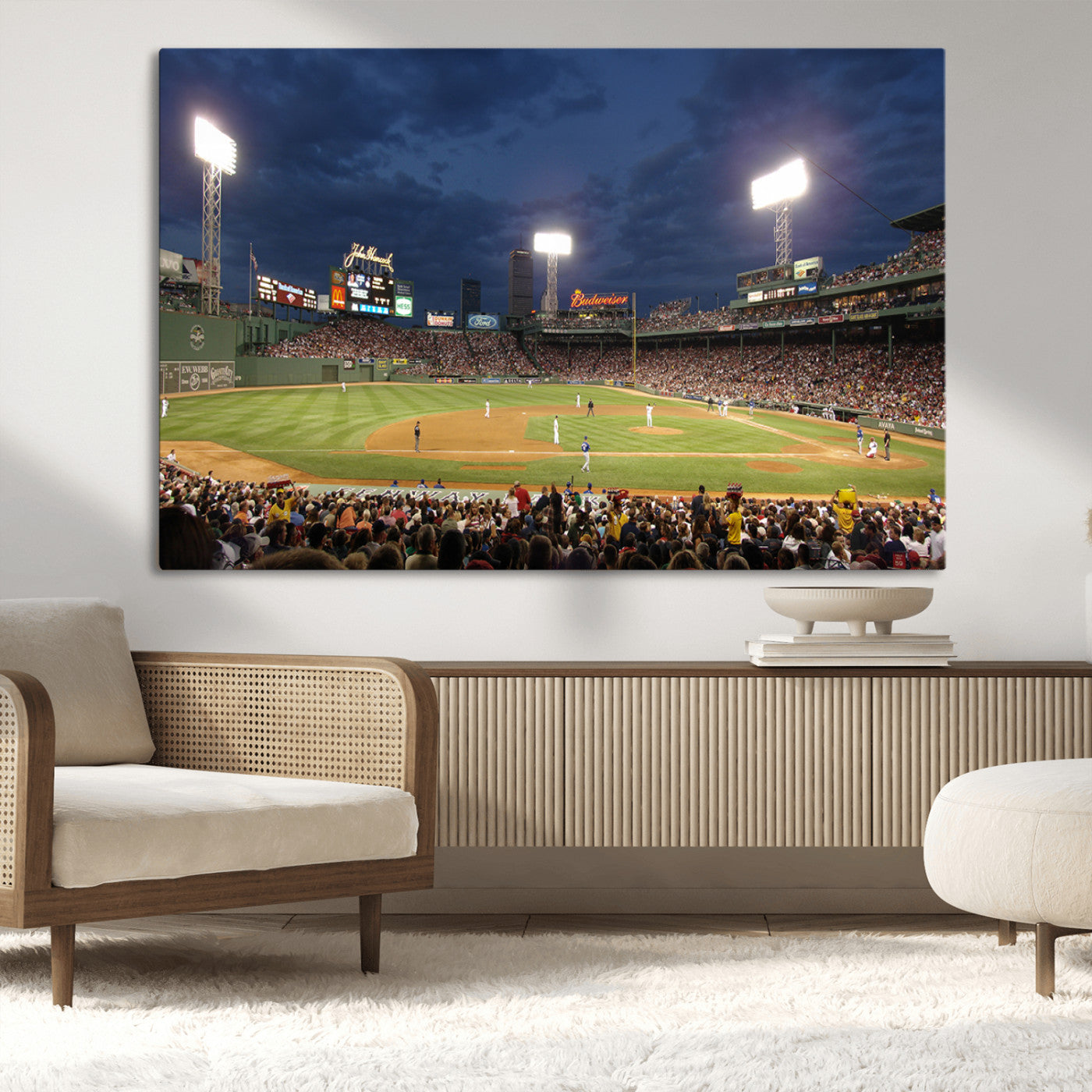 MGV-CV-36X24 - Boston Red Sox Baseball Team Print Canvas - Massachusetts Fenway Park Stadium Wall Art Canvas Print