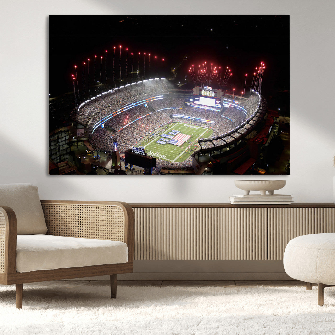 MGV-CV-36X24 - New England Patriots Team Print Wall Art- Foxborough Gillette Stadium Wall Art Canvas Print
