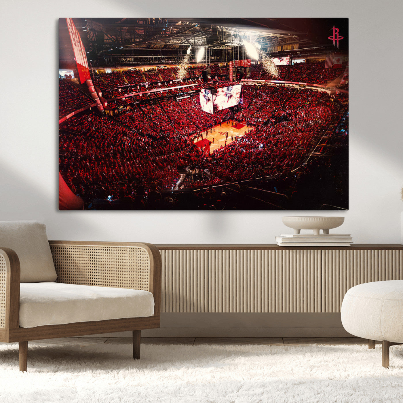 MGV-CV-36X24 - Houston Rockets Basketball Team Print Canvas- Houston Toyota Center Stadium Wall Art Canvas Print