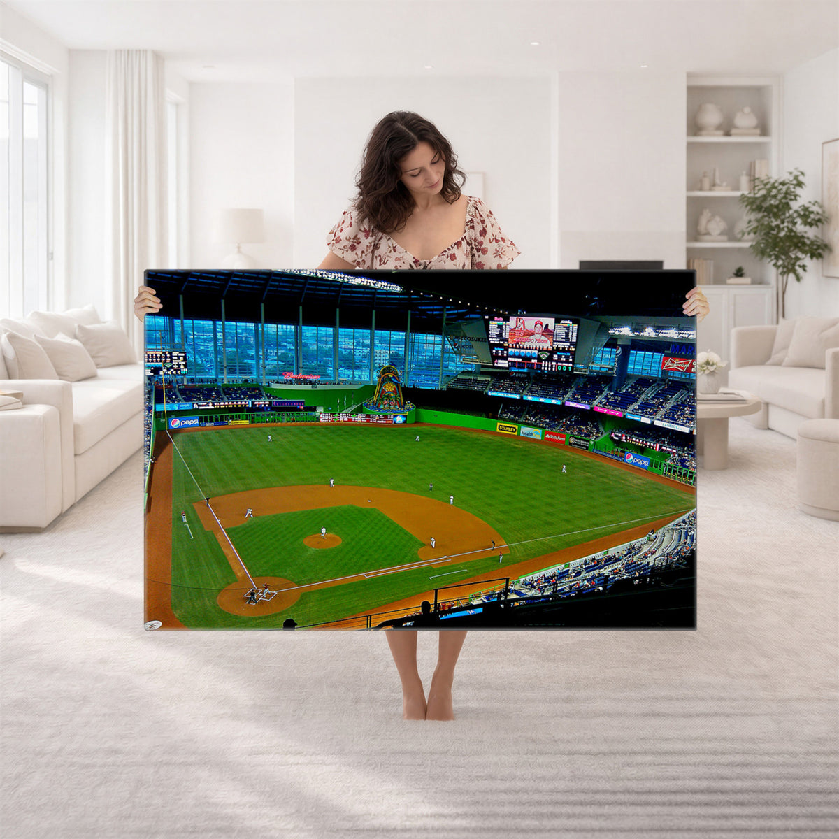 51207-MGV-CV-36X24 - Miami Marlins Baseball Team Print, Miami LoanDepot Park