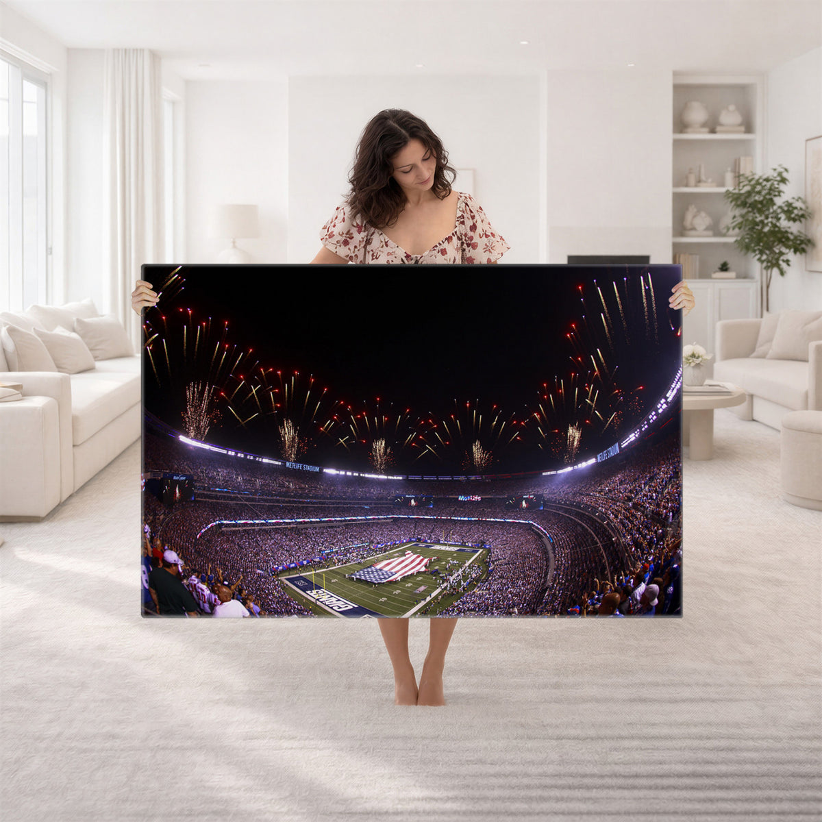 56360-MGV-CV-36X24 - New York Giants Football Team Print, East Rutherford MetLife Stadium Wall Art