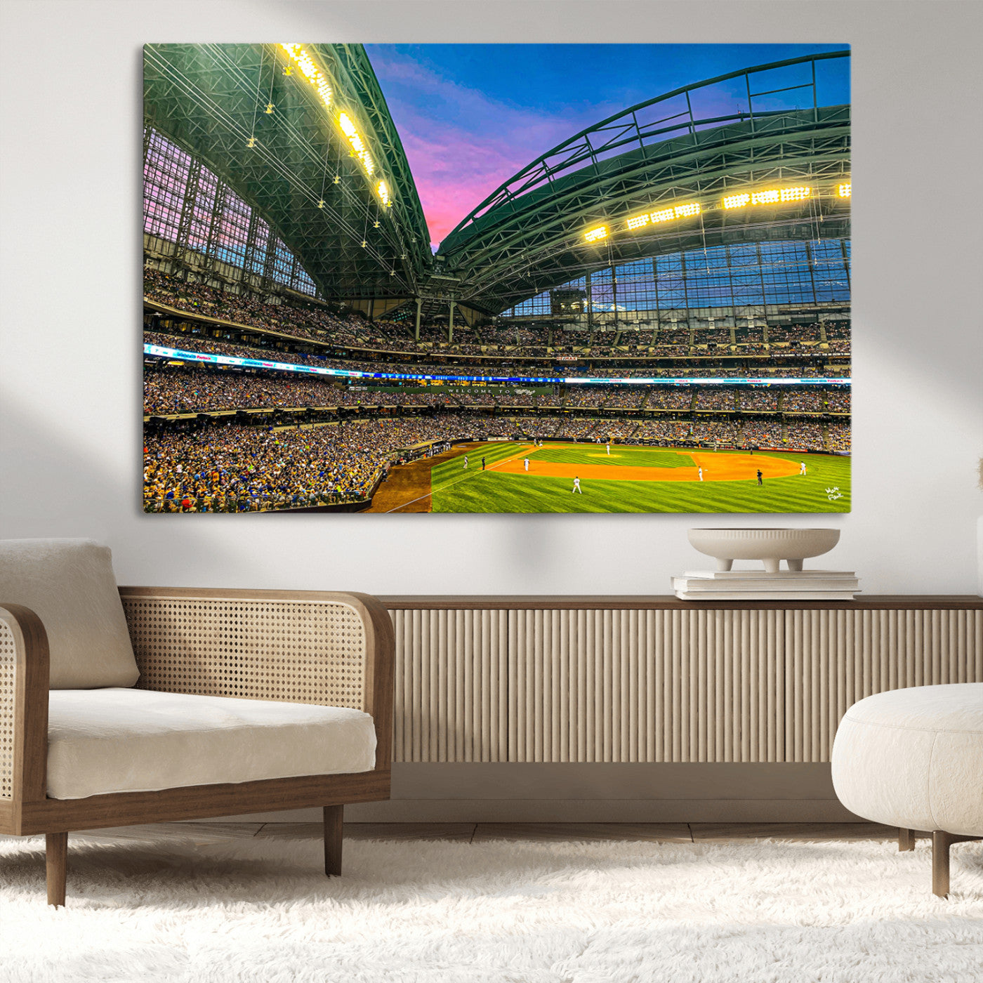 MGV-CV-36X24 - Milwaukee Brewers Baseball Team Print Canvas- American Family Field Stadium Wall Art Canvas Print
