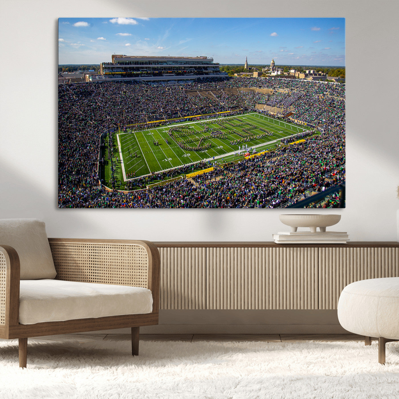 MGV-CV-36X24 - Notre Dame Fighting Irish Football Team Print - Notre Dame Stadium Wall Art Canvas Print