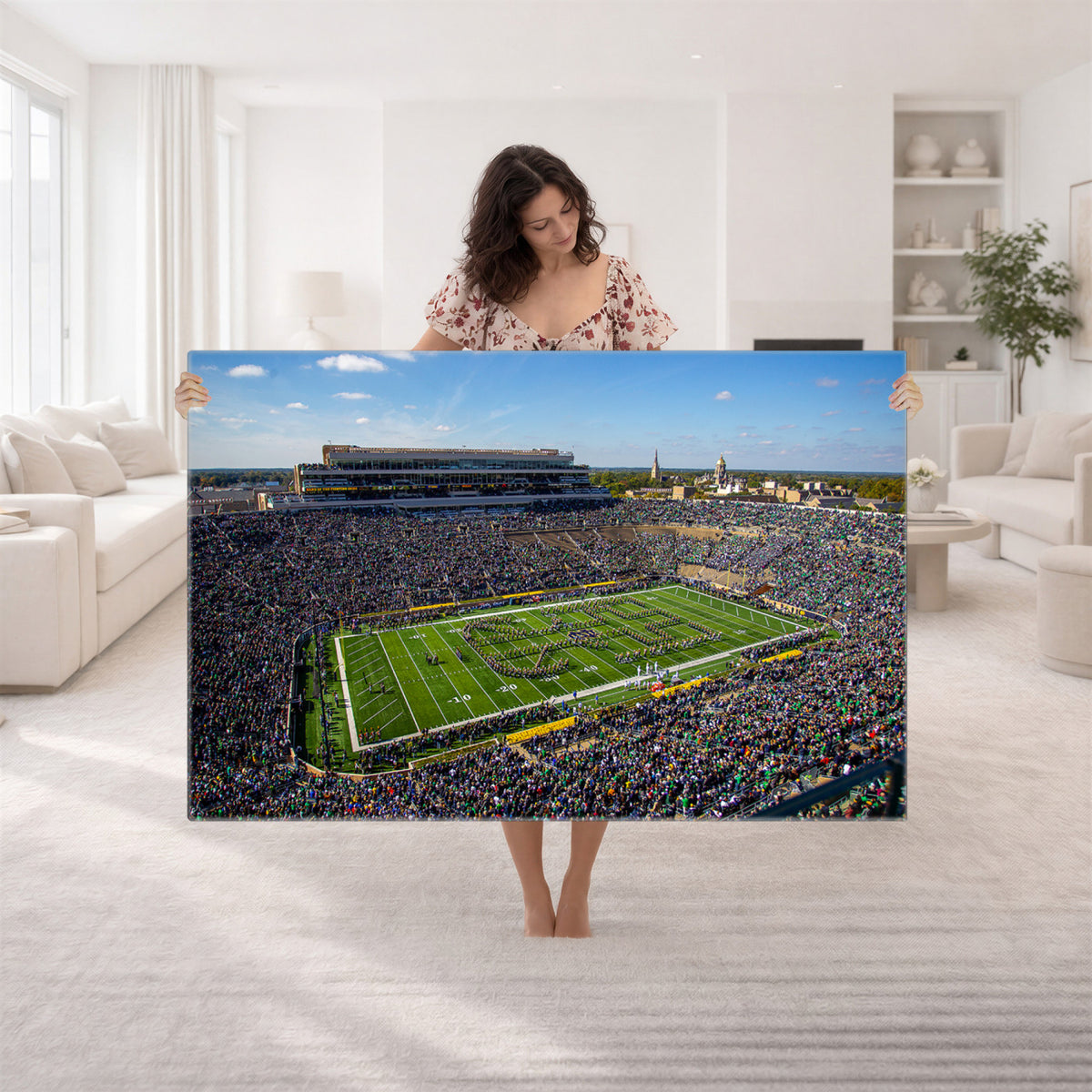 50114-MGV-CV-36X24 - Notre Dame Fighting Irish Football Team Print, Notre Dame Stadium Wall Art