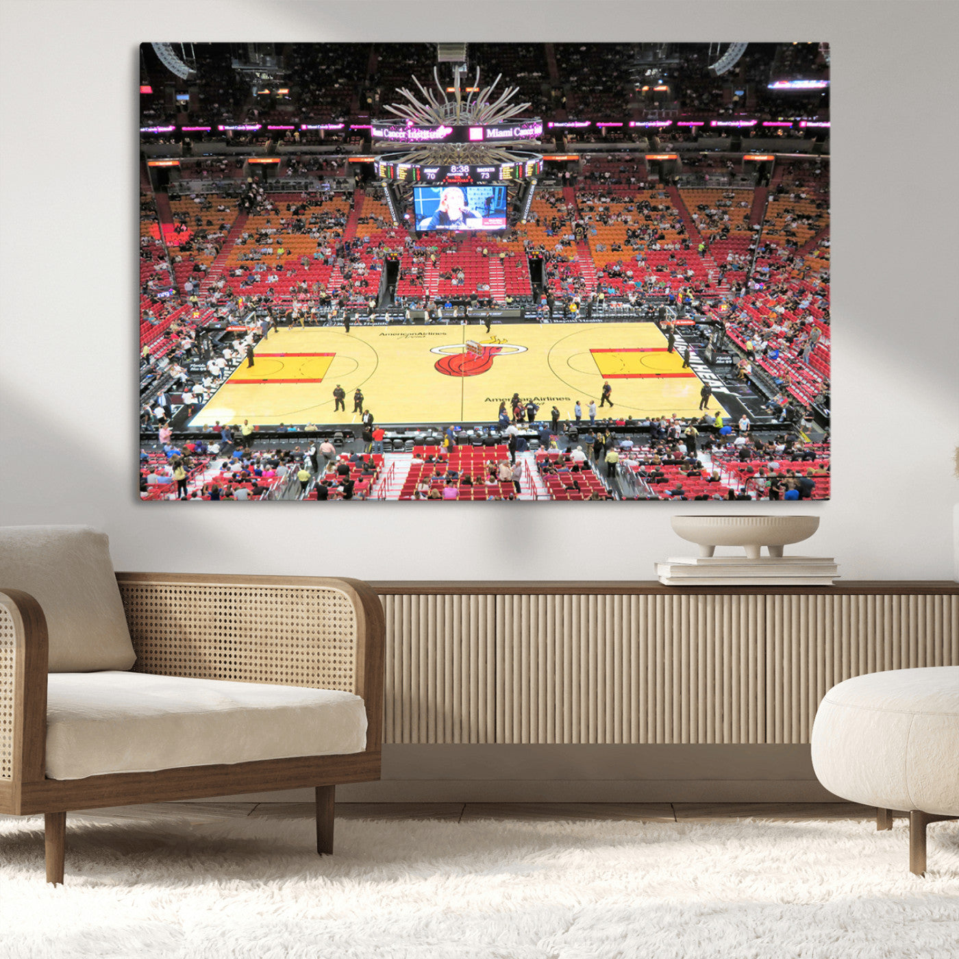 MGV-CV-36X24 - Miami Heat Basketball Team Print Wall Art- Kaseya Center Stadium Wall Art Canvas Print
