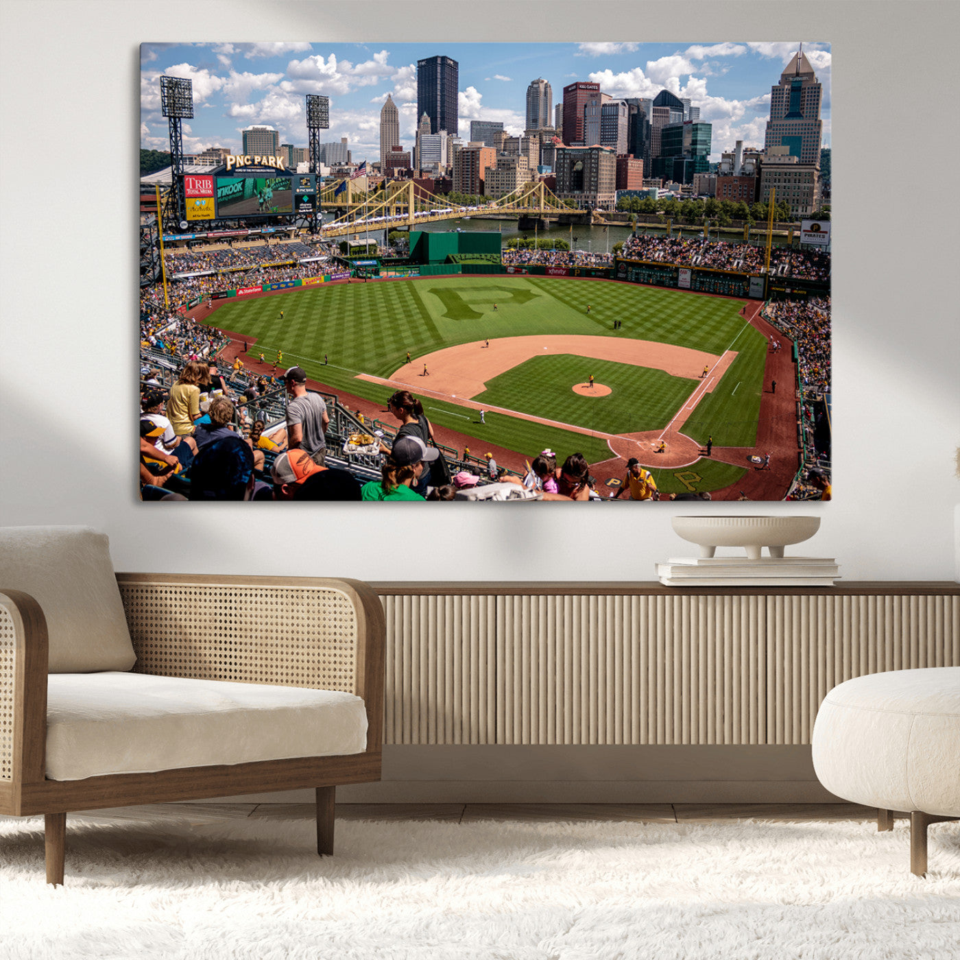 MGV-CV-36X24 - Pittsburgh Pirates Baseball Team Print - PNC Park Stadium Wall Art Canvas Print - Ready to Hang