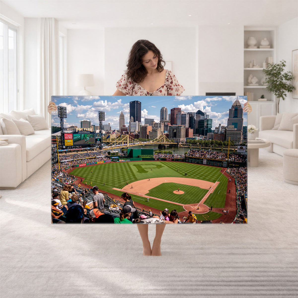 66872-MGV-CV-36X24 - Pittsburgh Pirates Baseball Team Print, PNC Park Stadium
