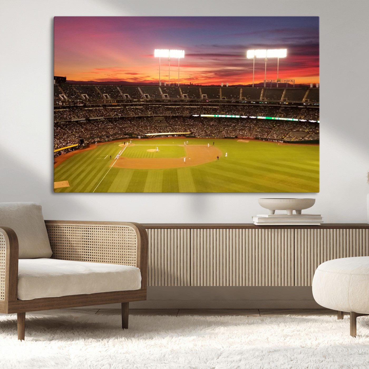MGV-CV-36X24 - Oakland Athletics Baseball Team Print - Oakland Coliseum Stadium Wall Art Canvas Print