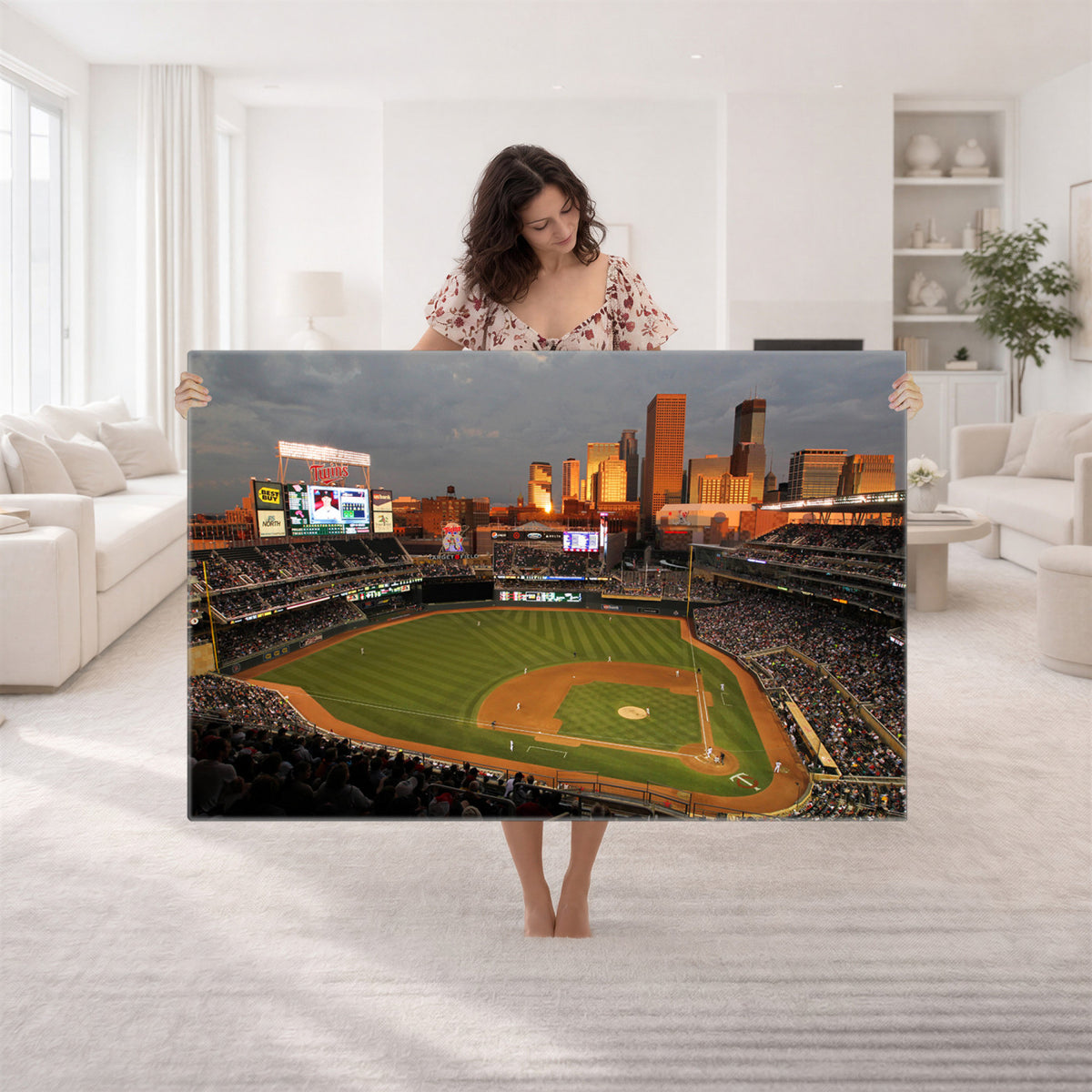 99822-MGV-CV-36X24 - Minnesota Twins Baseball Team Print, Minneapolis Target Field Stadium Wall Art