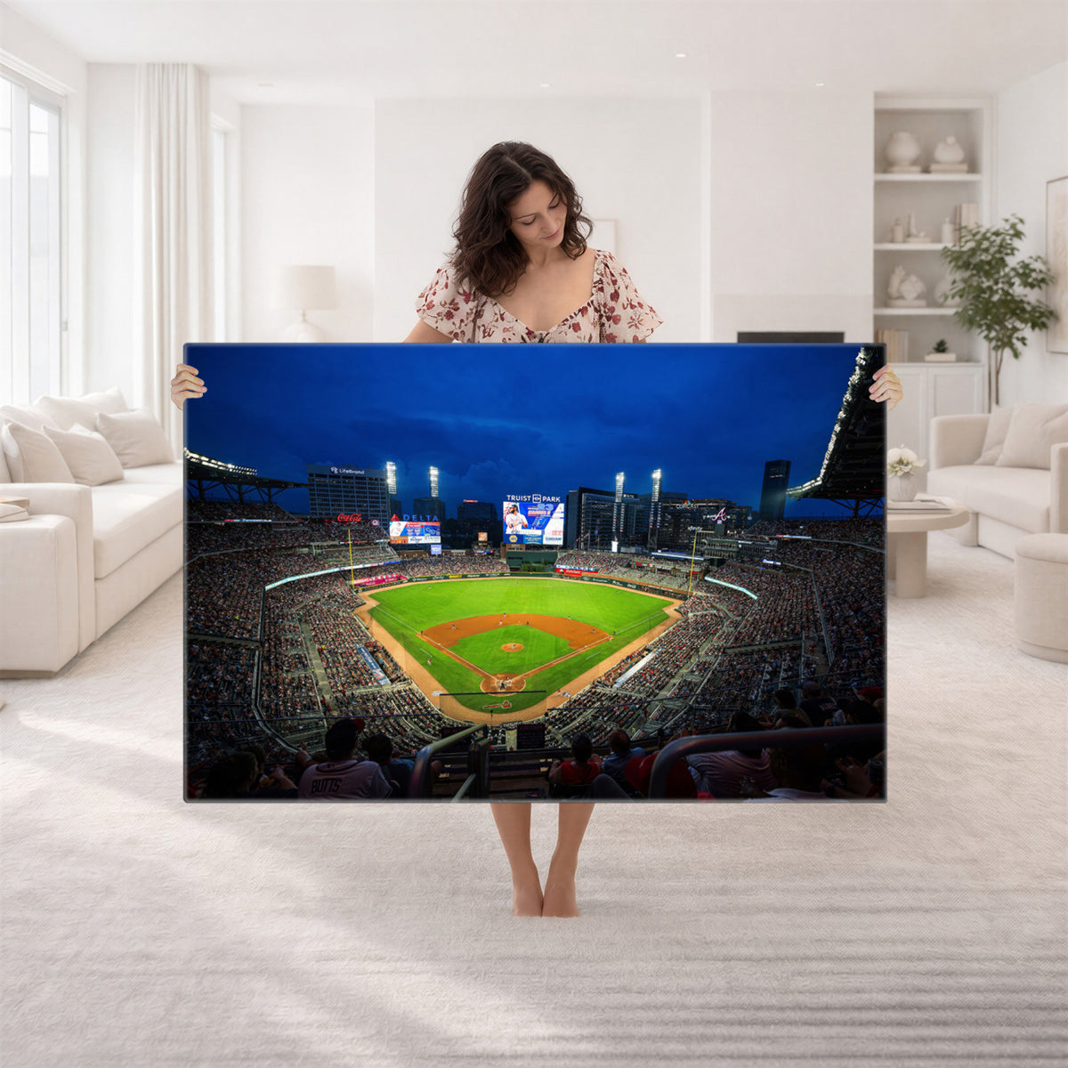 88590-MGV-CV-36X24 - Truist Park Night Game Canvas Art, Atlanta Braves Stadium