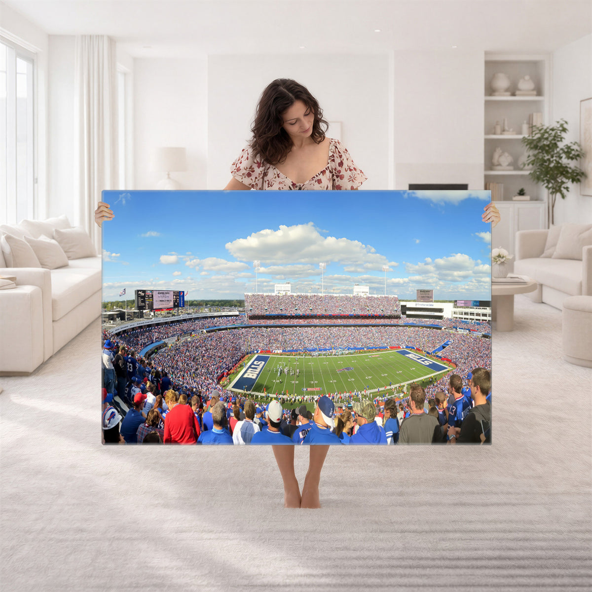 35302-MGV-CV-36X24 - Buffalo Bills NFL Football Team Print, Game Day at Buffalo Highmark Stadium
