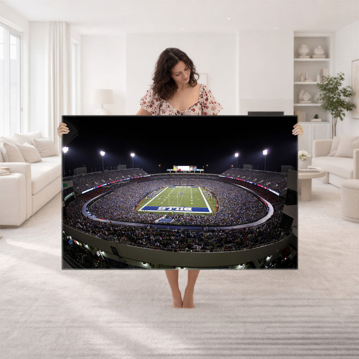 98546-MGV-CV-36X24 - Buffalo Bills NFL Football Team Print, Buffalo Highmark Stadium Wall Art
