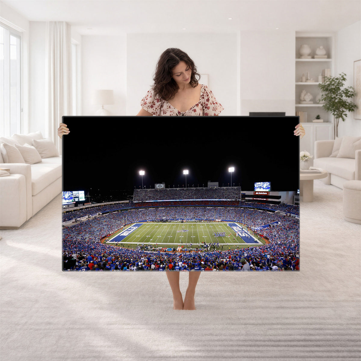 59036-MGV-CV-36X24 - Buffalo Bills Wall Art, Buffalo Bills Stadium Canvas Print for Sports Decor