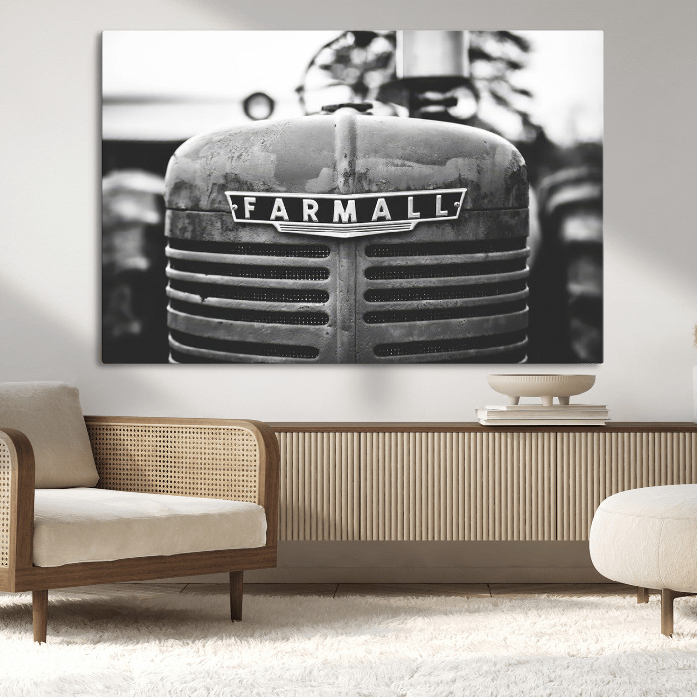 MGV-CV-36X24 - Vintage Farmall Tractor Wall Art Canvas Print, Rustic Farmhouse Decor Ready to Hang