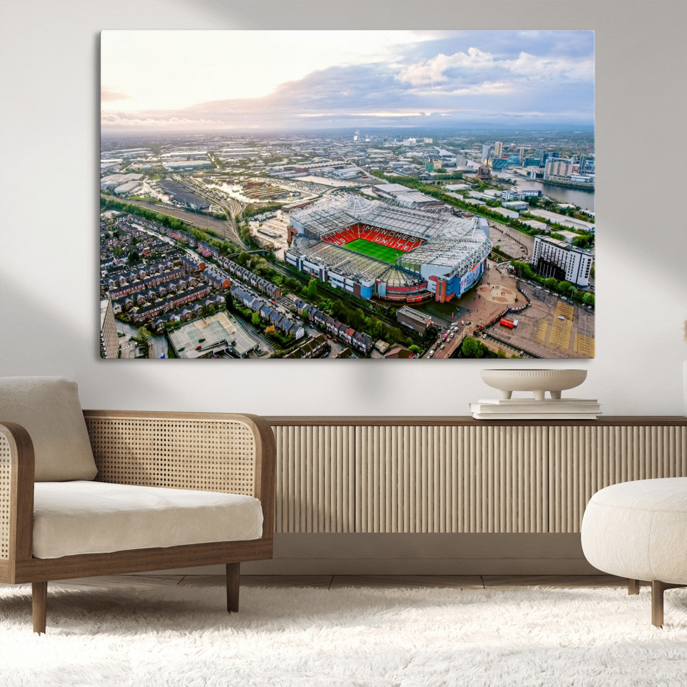 MGV-CV-36X24 - Old Trafford Manchester United Stadium Wall Art Canvas Print - Aerial View Stadium, Old Trafford