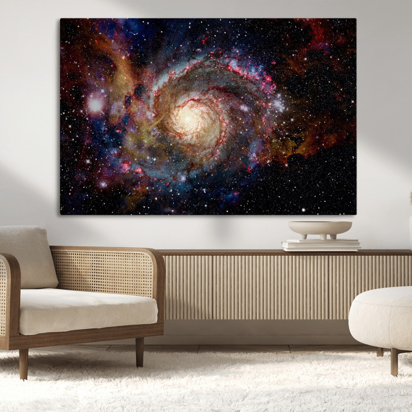 MGV-CV-36X24 - Nebula and Galaxies in Space Wall Art Canvas Print, Spiral Galaxy Wall Art Canvas Print