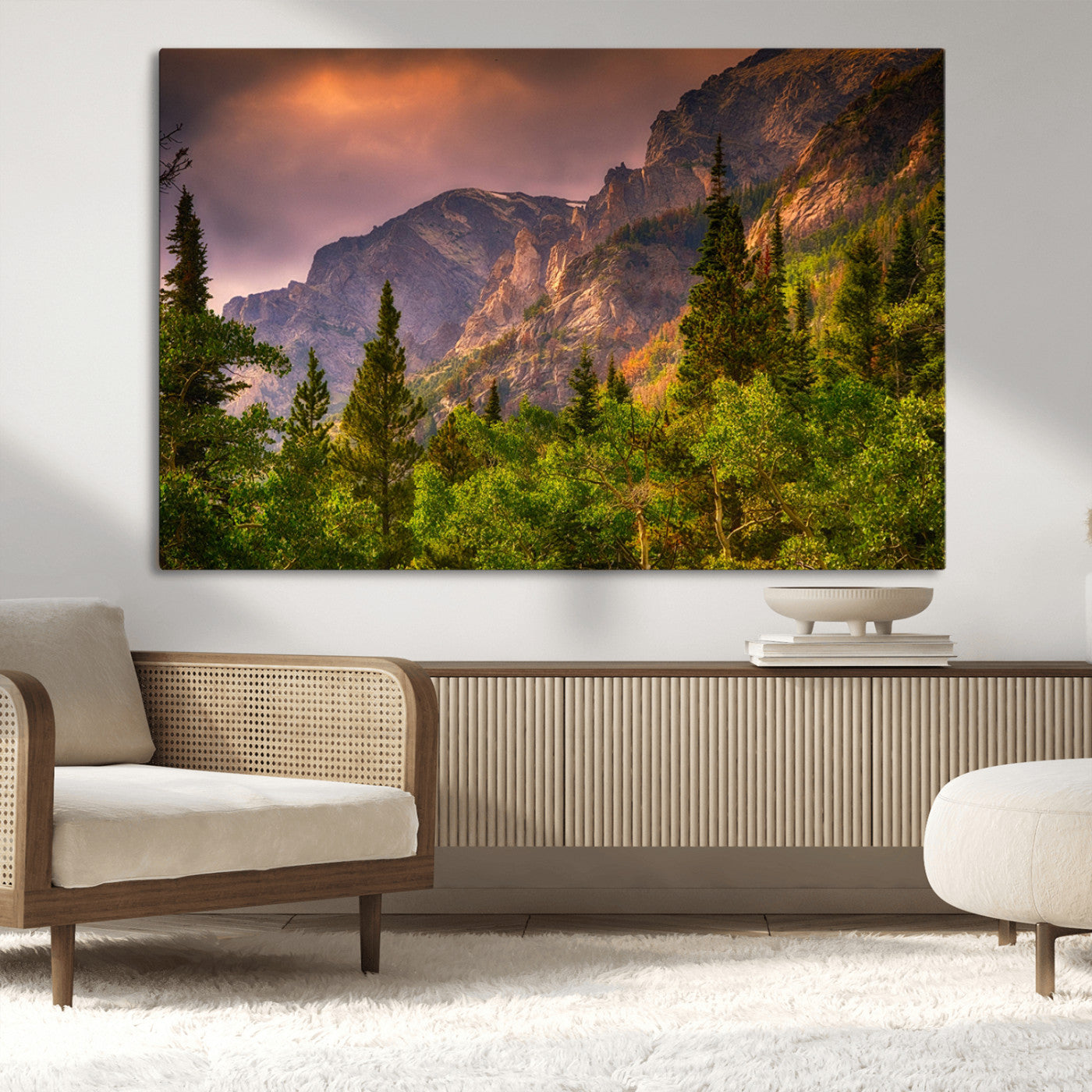 MGV-CV-36X24 - Colorado Rockies Mountains Wall Art Canvas Print | Ready to Hang  Framed Mountain Landscape