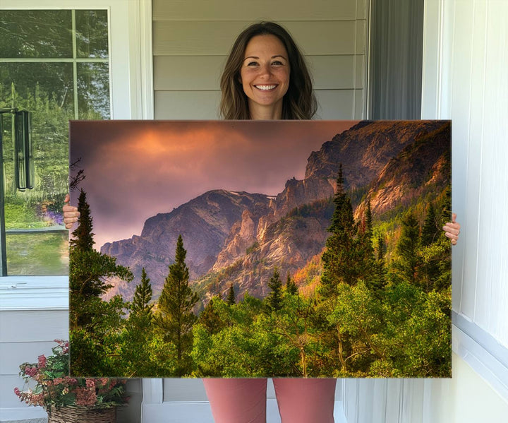 Colorado Rockies Mountains Wall Art Canvas Print | Ready to Hang Framed Mountain Landscape