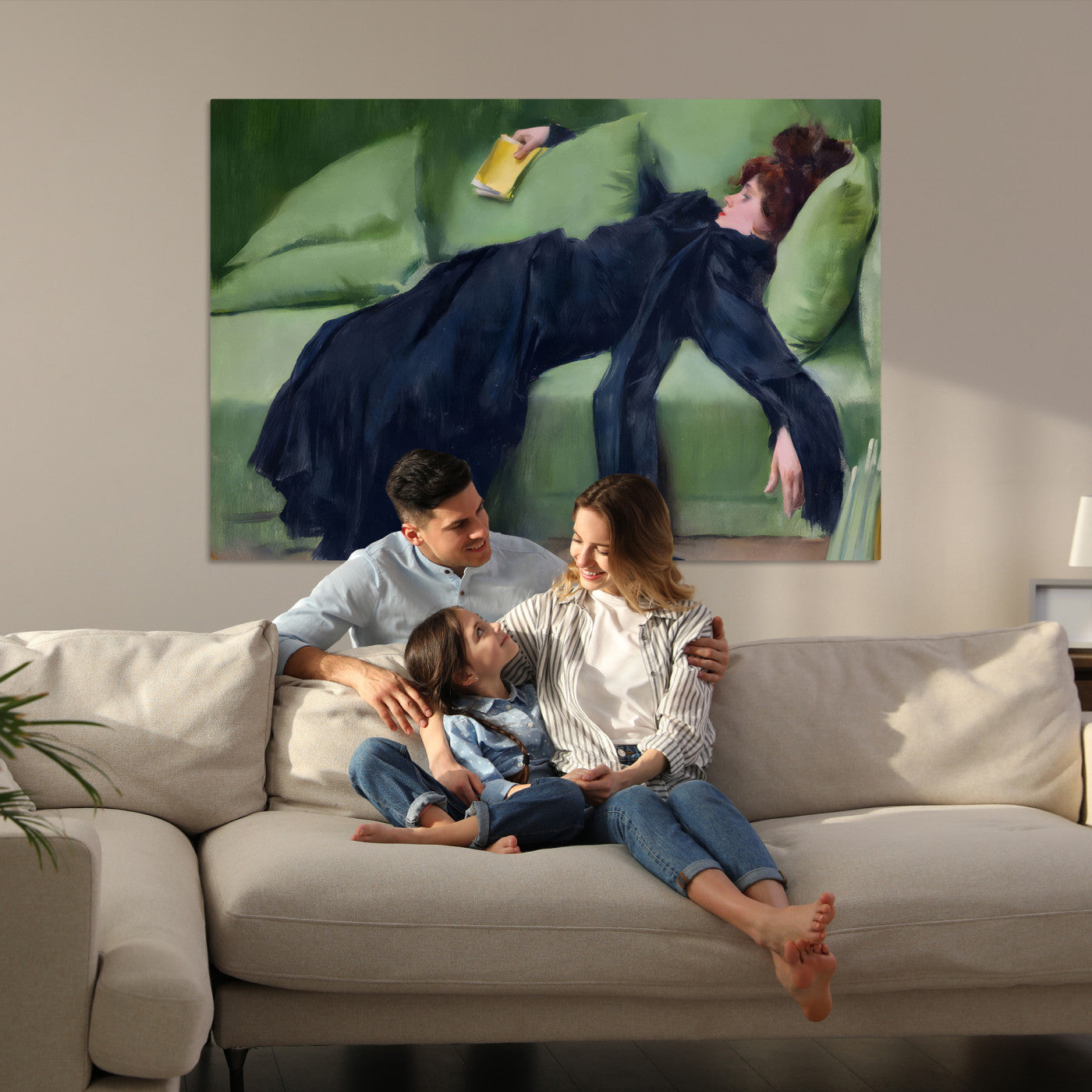 17725-MGV-CV-30X20-Decadent Girl by Ramon Casas Wall Art Canvas Print, Framed Decadent Girl Canvas Print