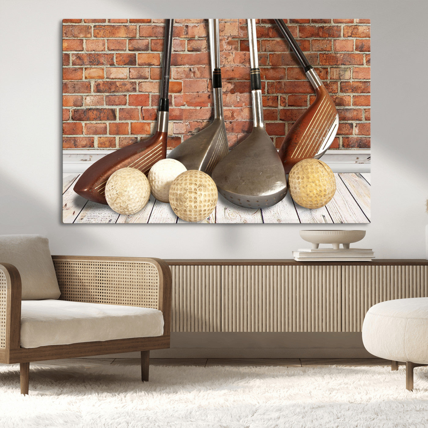 MGV-CV-36X24 - Vintage Golf Ball Wall Art Canvas Print | Golf Decor for Man Cave or Office | Ready to Hang and