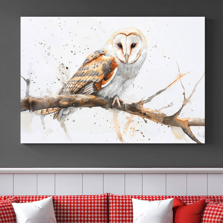 Nature enthusiasts will love the Barn Owl Wall Art on Branch, a stunning canvas print that is ready to hang and beautifully framed.