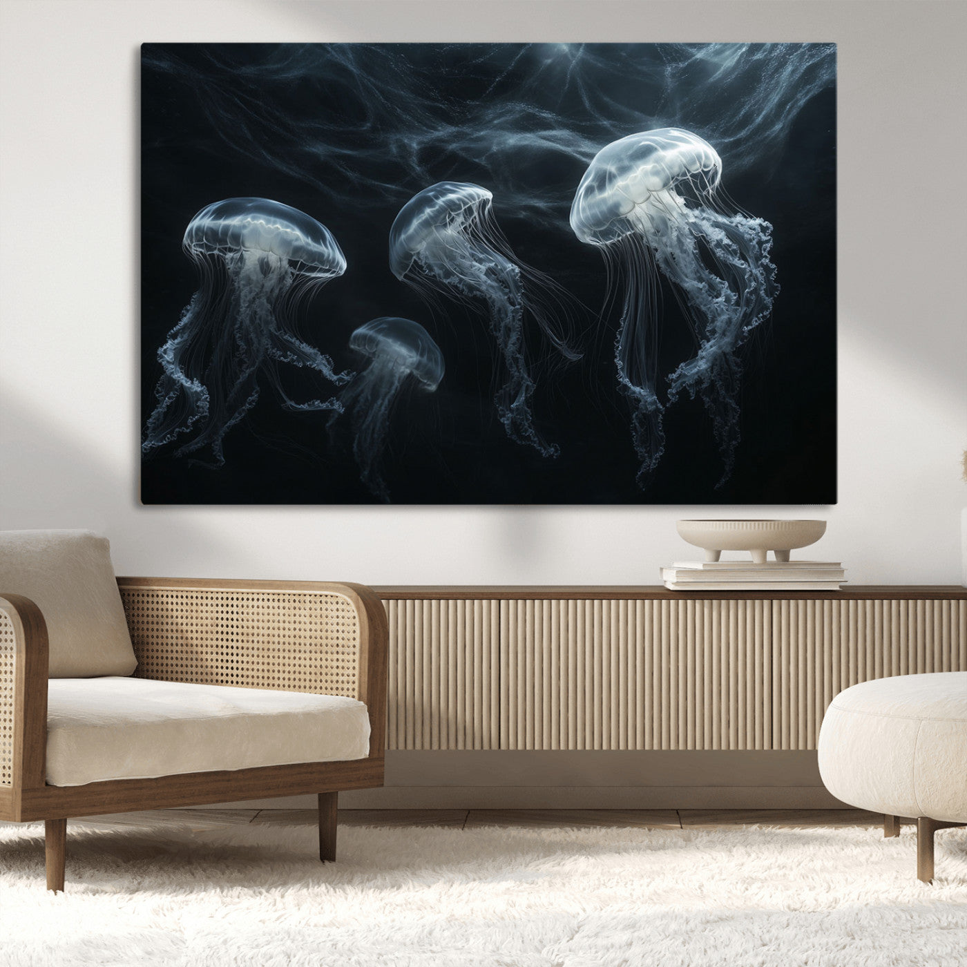 MGV-CV-36X24 - Jellyfish Wall Art Canvas Print, Elegant Wall Decor