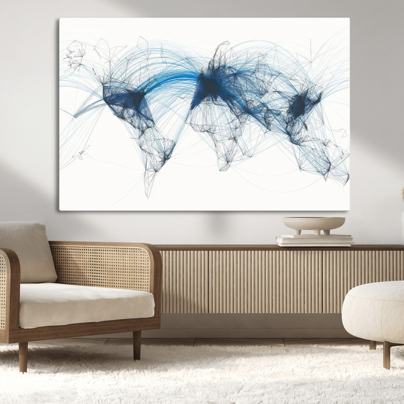 MGV-CV-36X24 - Push Pin World Map Canvas Print – Framed Wall Art for Couples to Track Their Travels – Anniversary