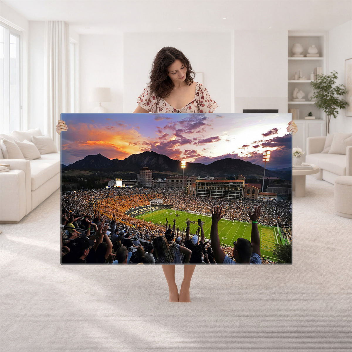 52579-MGV-CV-36X24 - Folsom Field, University of Colorado Buffaloes Football, Framed and Ready to Hang
