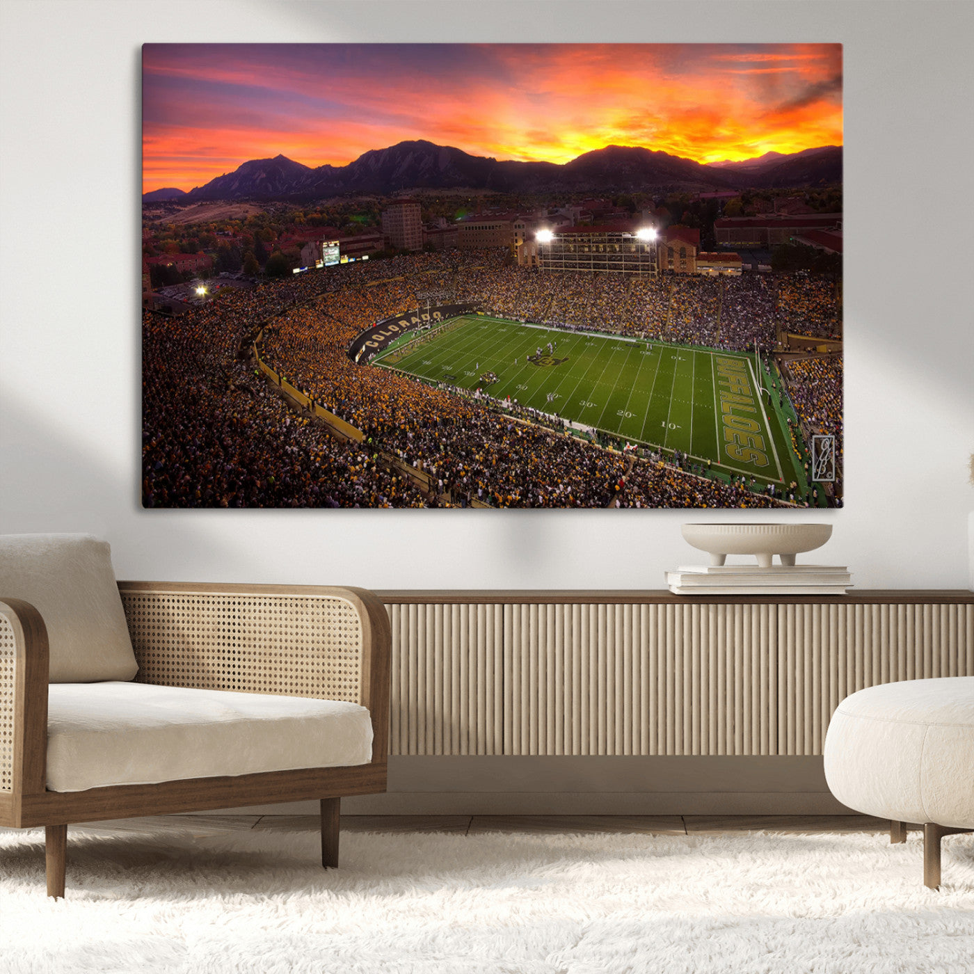 MGV-CV-36X24 - Folsom Field - University of Colorado Buffaloes Football Stadium, Colorado Buffaloes Wall Art Canvas